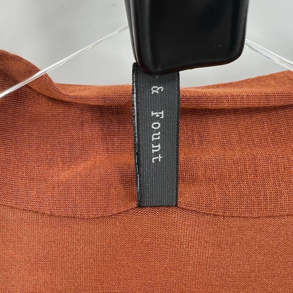 RILLER & FOUNT High Low Cardigan Womens Small Rust Brown Open Long Sleeve - Picture 11 of 12